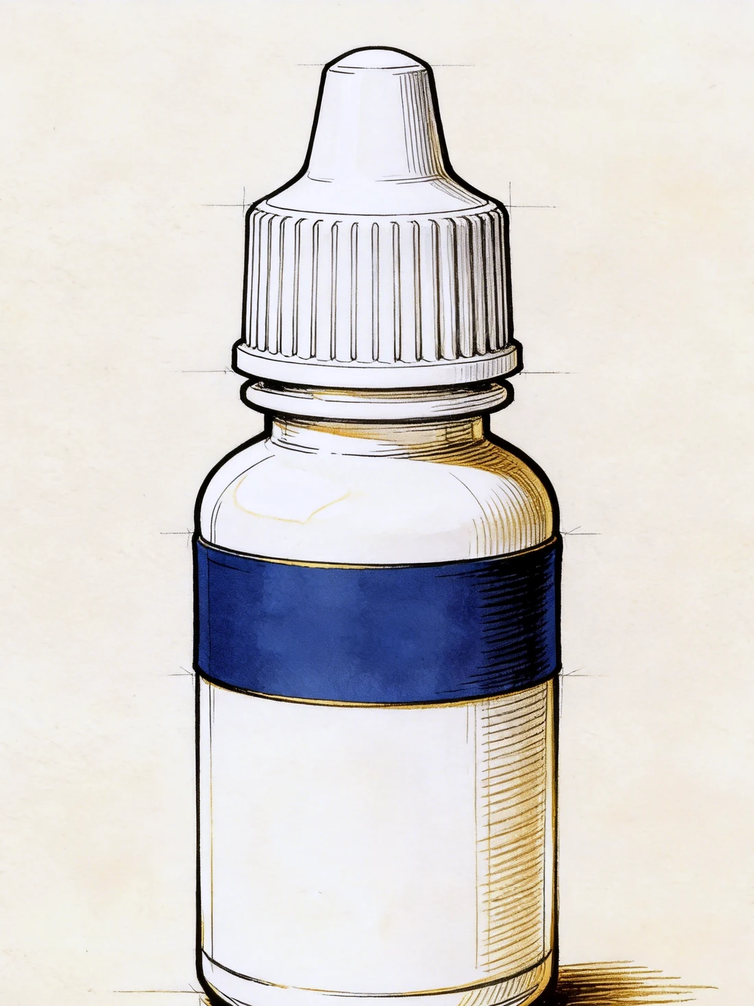 3ml 滴管瓶：白色罗纹瓶盖、深蓝标带与白色标签区